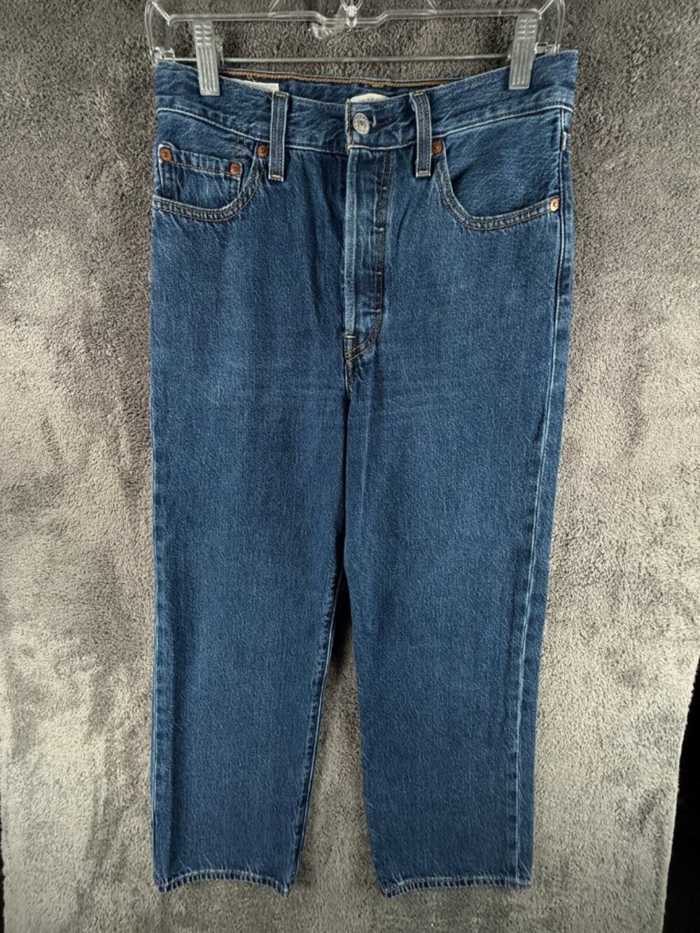Levi's Premium Ribcage Straight Women 28 Blue Denim Jeans Big E ACTL 29x25